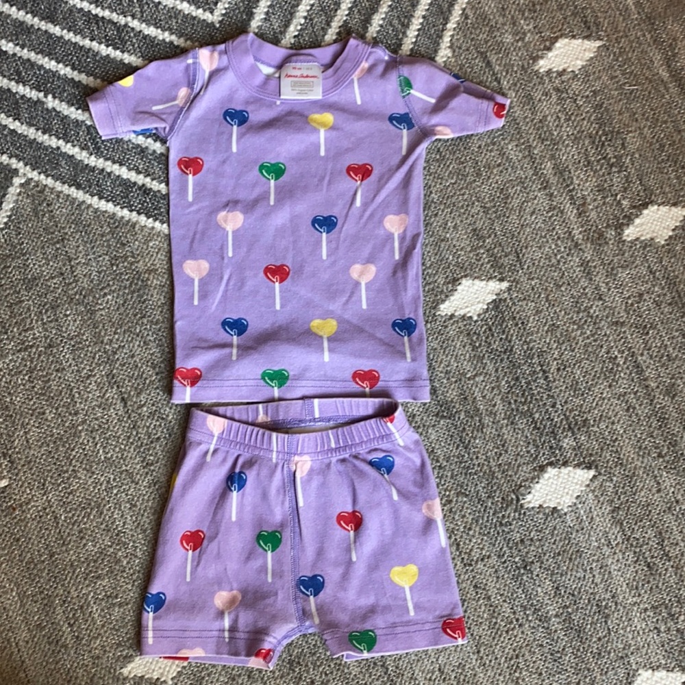 Hanna Andersson heart lollipop pajamas size 90cm/US 3